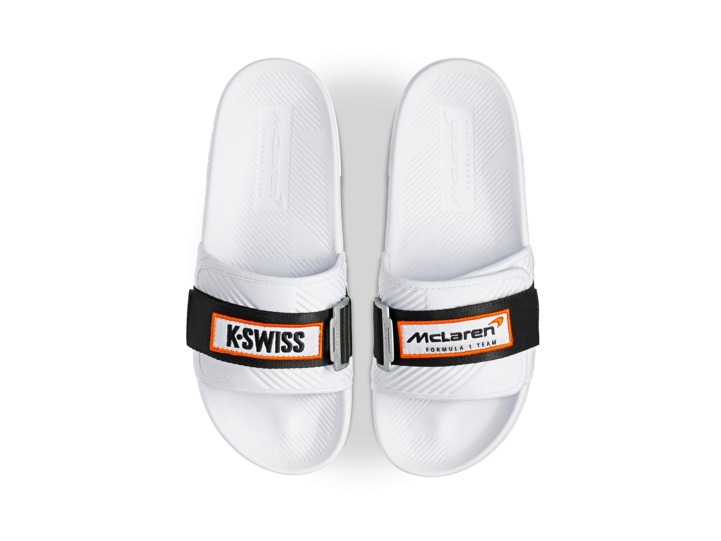 08716-102-M | STRAP SANDAL X MCLAREN | WHITE /BLACK /PAPAYA