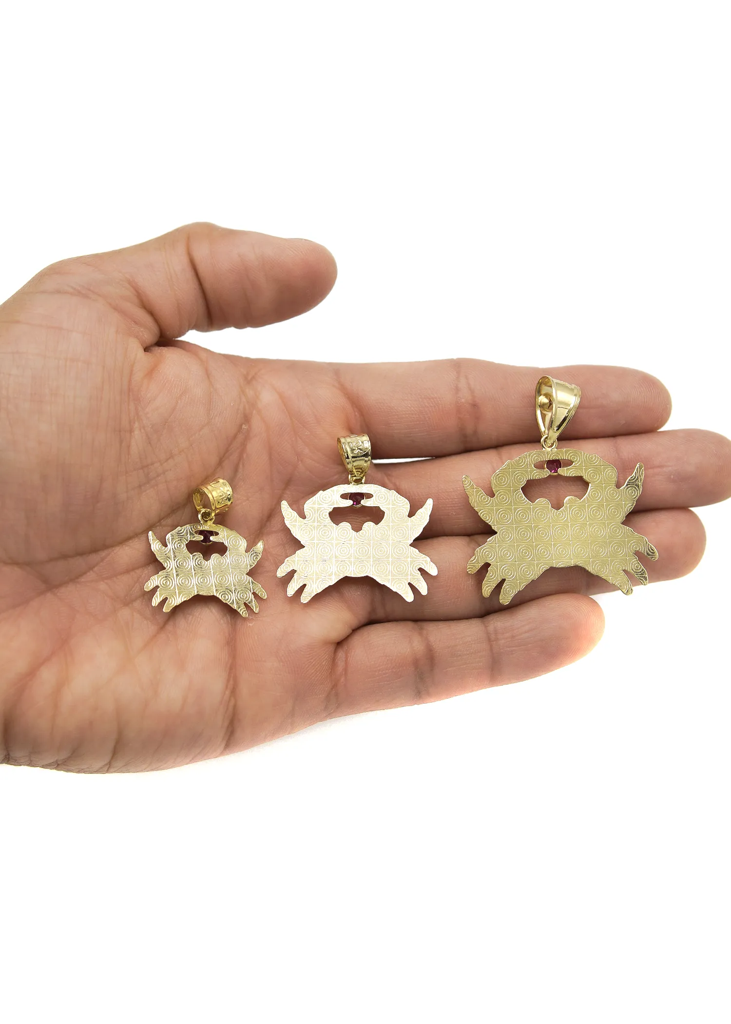 10K Gold Crab Pendant | Customizable Size