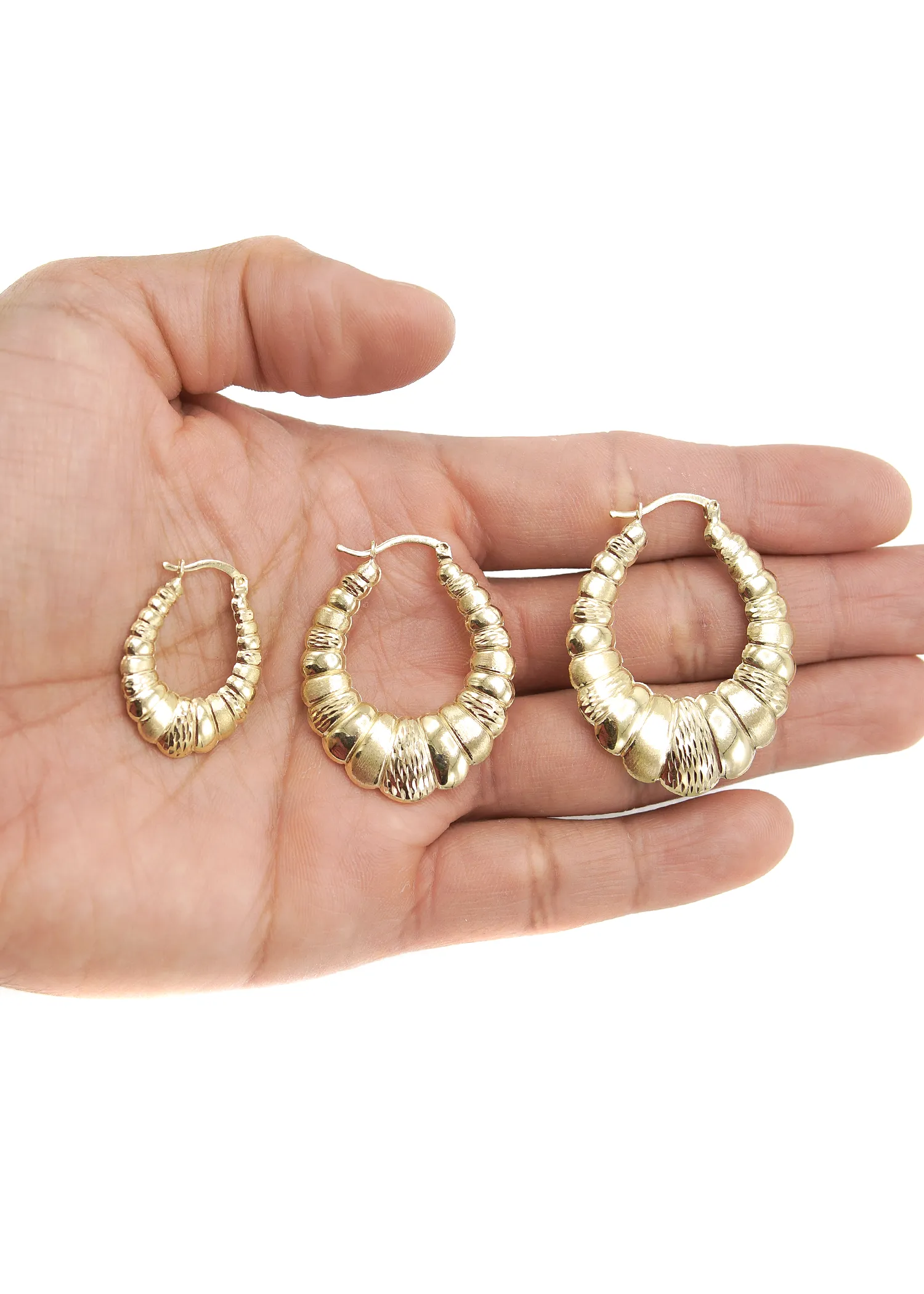 10K Womens Gold Hoop Earrings | Customizable Size