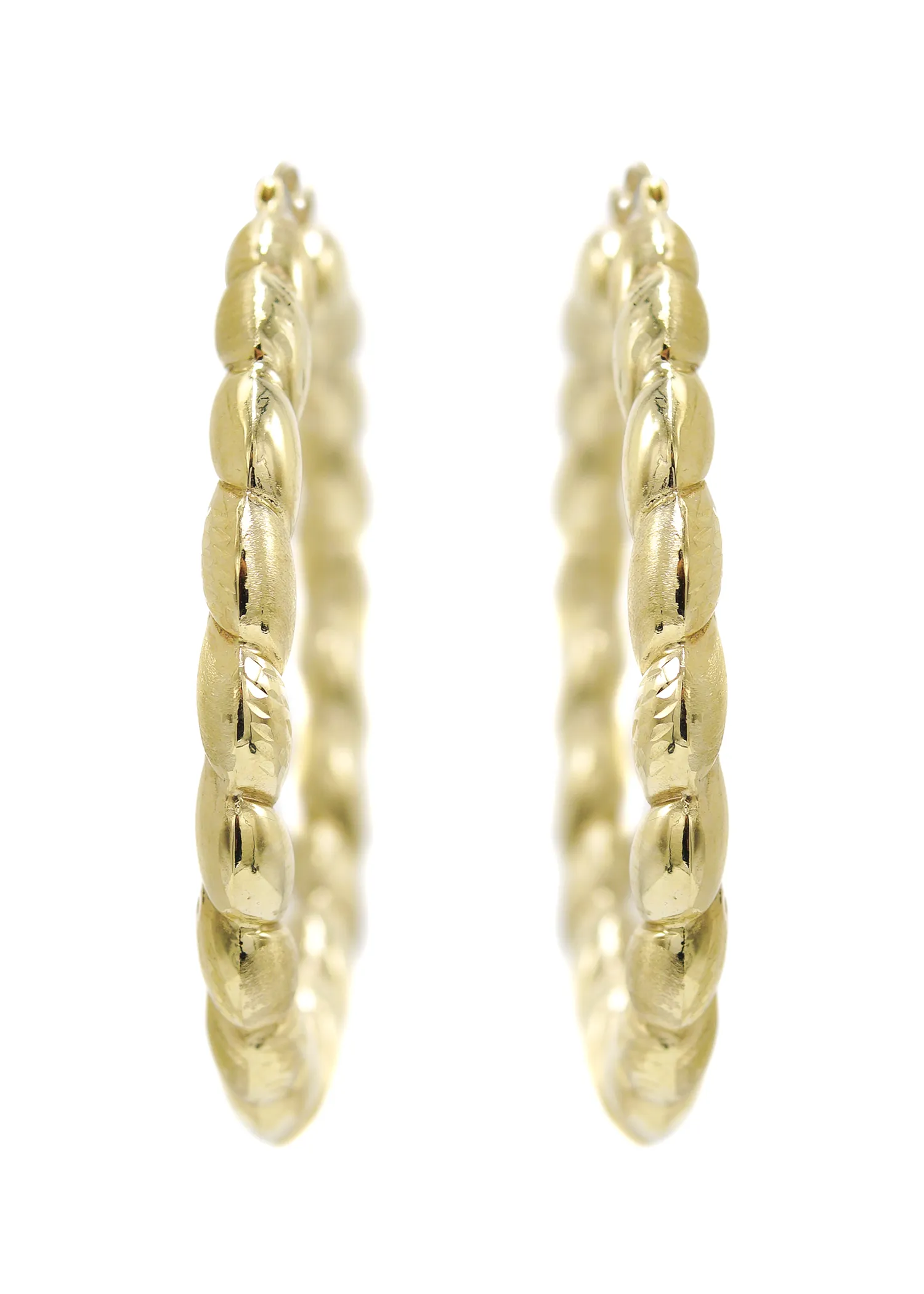 10K Womens Gold Hoop Earrings | Customizable Size