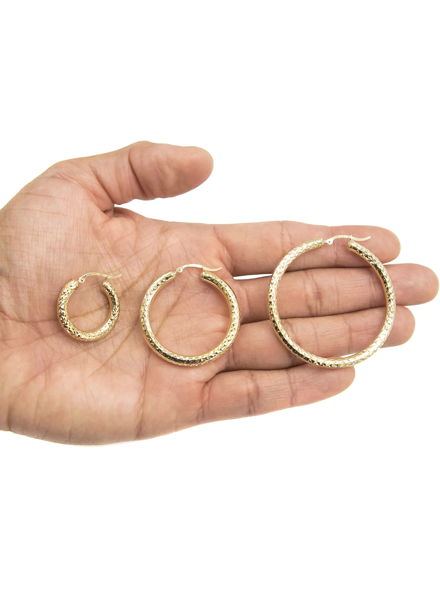 10K Womens Gold Hoop Earrings | Customizable Size