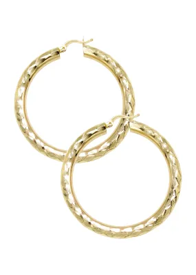 10K Womens Gold Hoop Earrings | Customizable Size