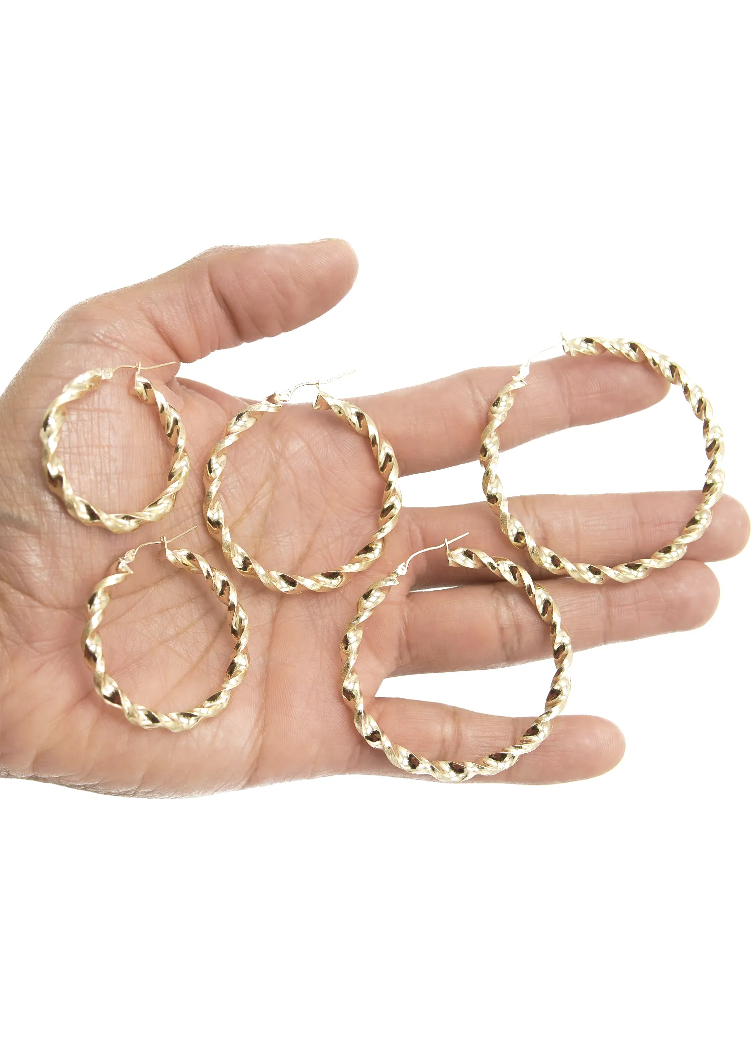 10K Womens Gold Hoop Earrings | Customizable Size