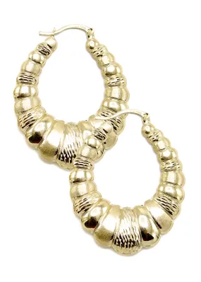 10K Womens Gold Hoop Earrings | Customizable Size