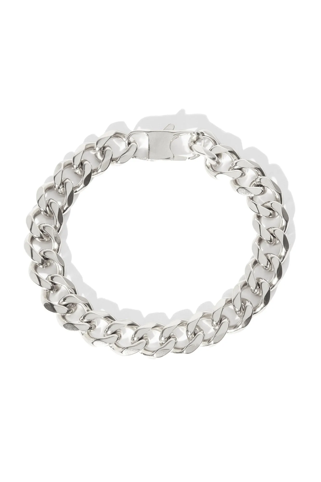 10mm Stainless Steel Cuban Bracelet - Silver