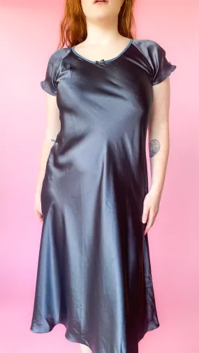 1990s Oscar de la Renta Grey Bias Dress, sz. S