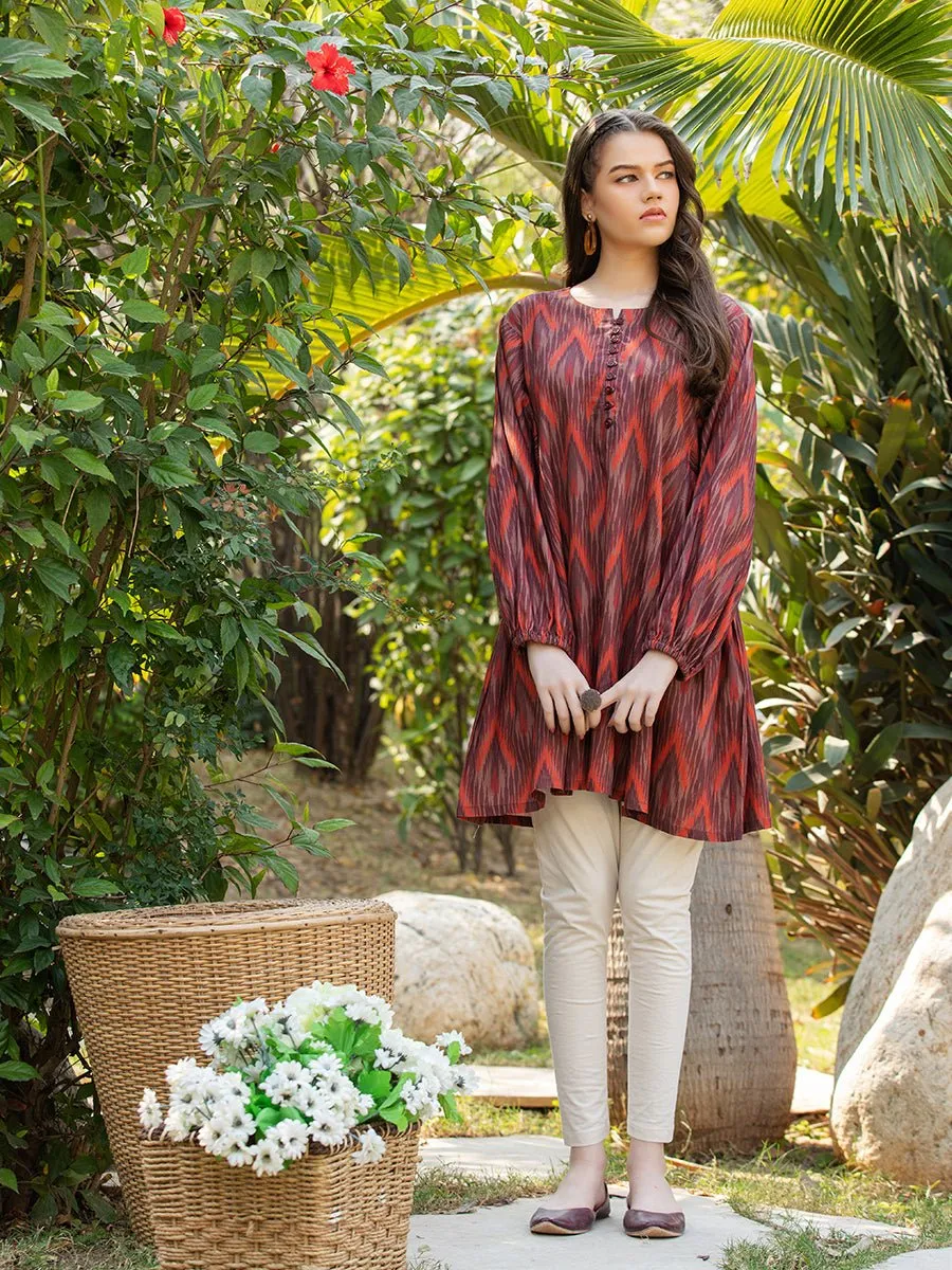 1pc- Stitched Cotton Viscose Fusion Pret