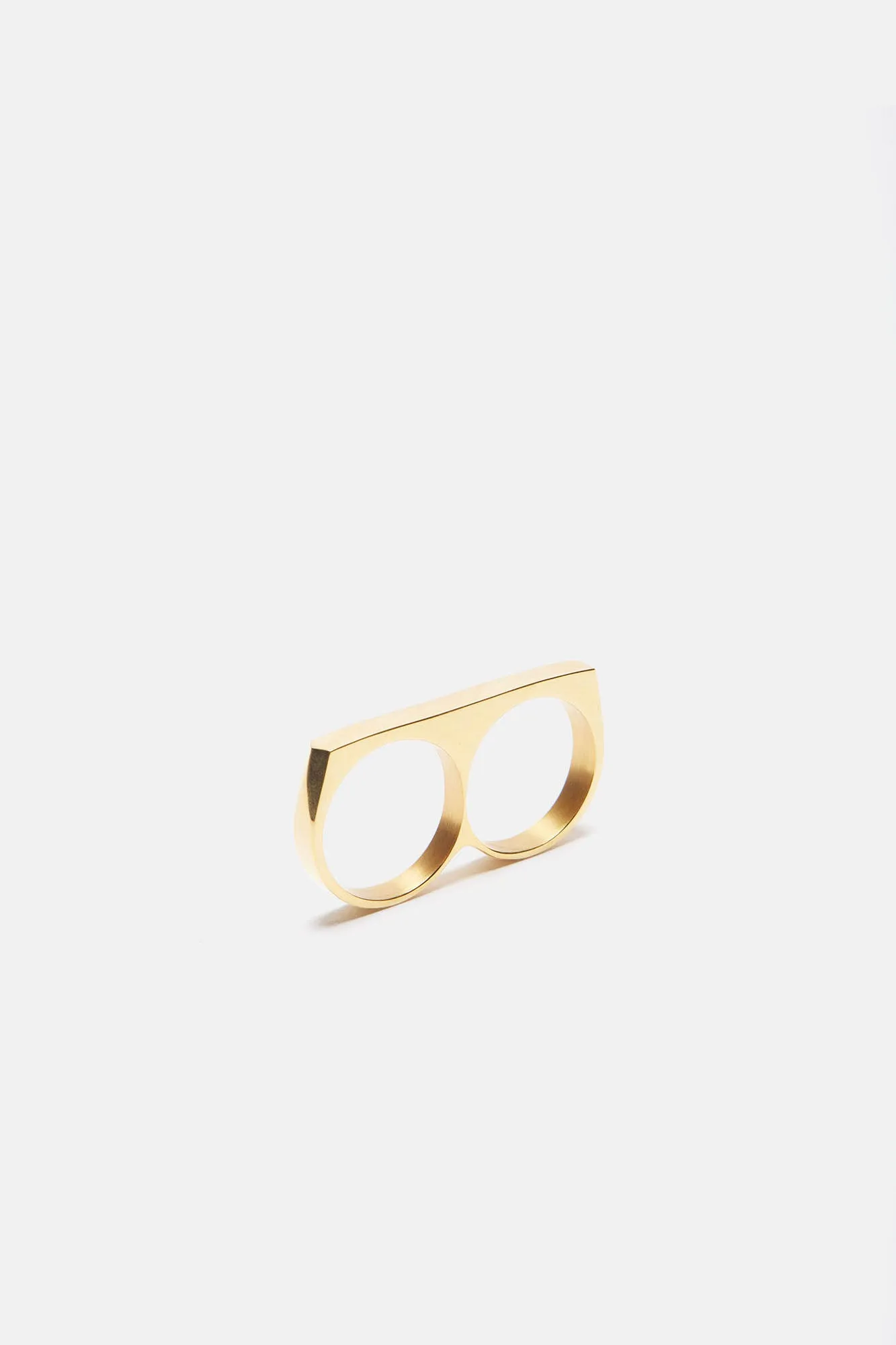 2 Finger Stainless Steel Ring - Gold