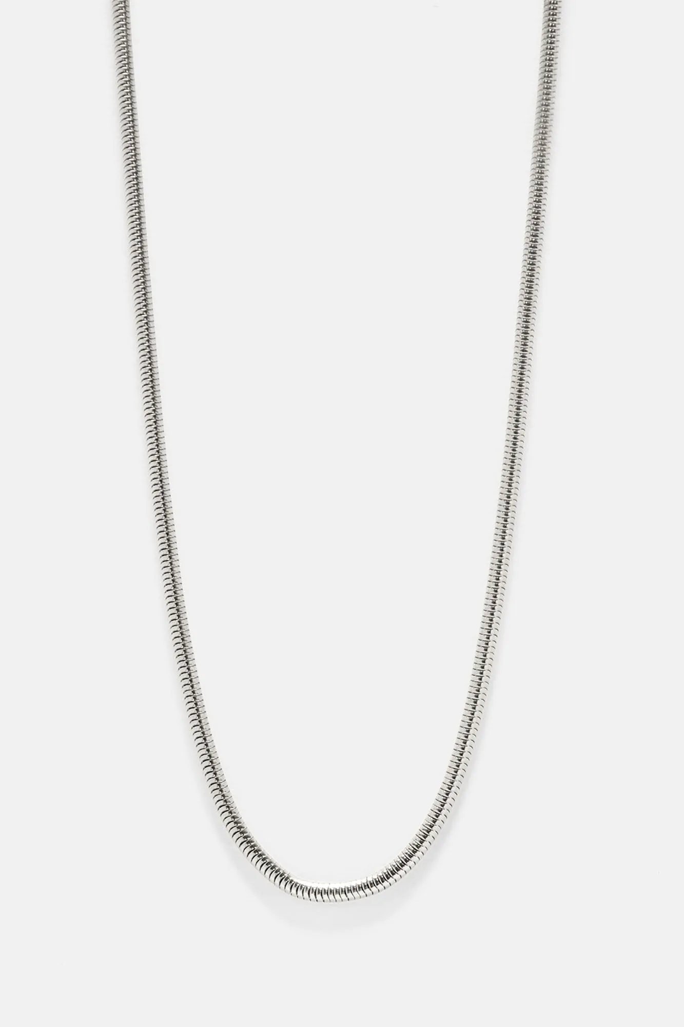 3mm Premium 18″ Snake Chain Necklace - Silver