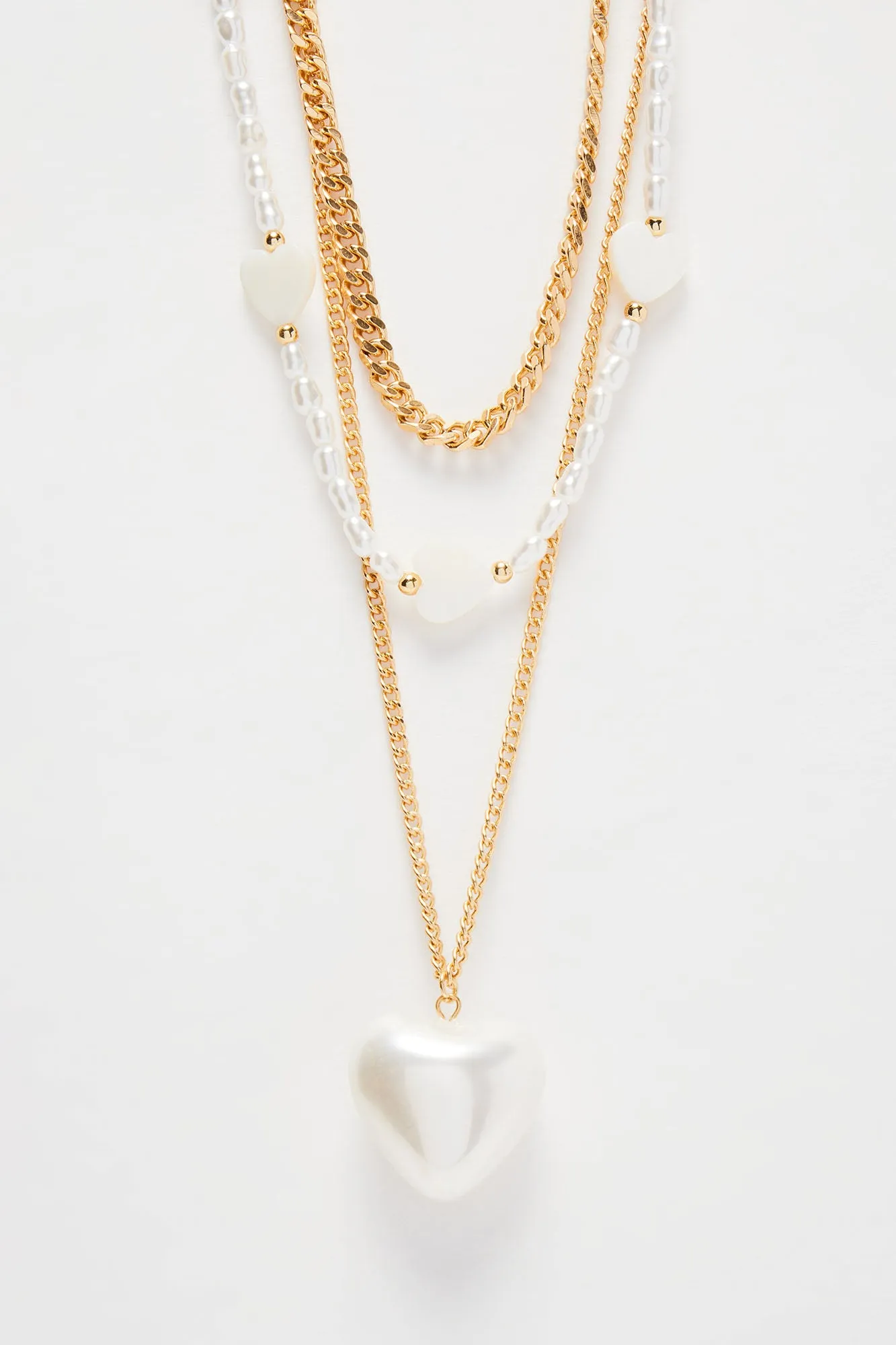 A Love For Pearls Necklace - White/Gold