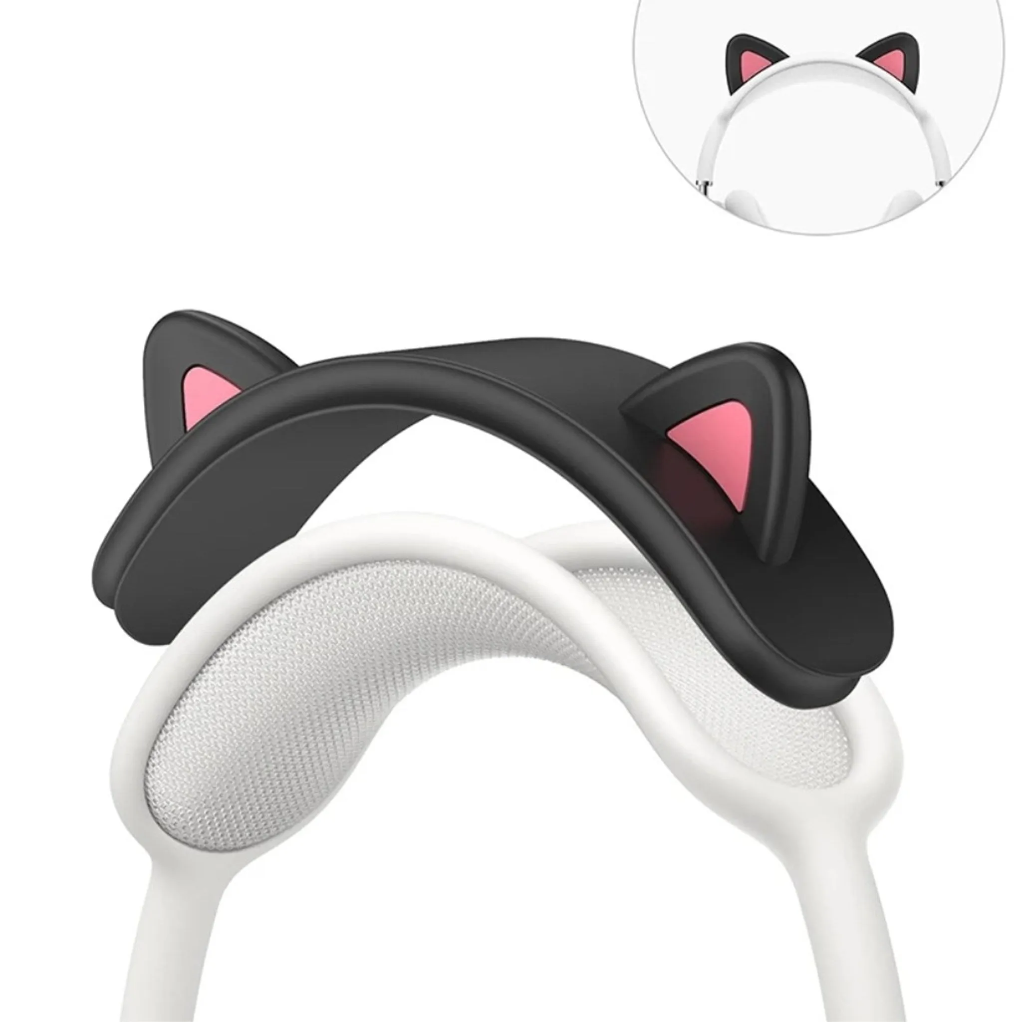 Airpods Max Headset Katteører Silikone Cover - Sort / Pink