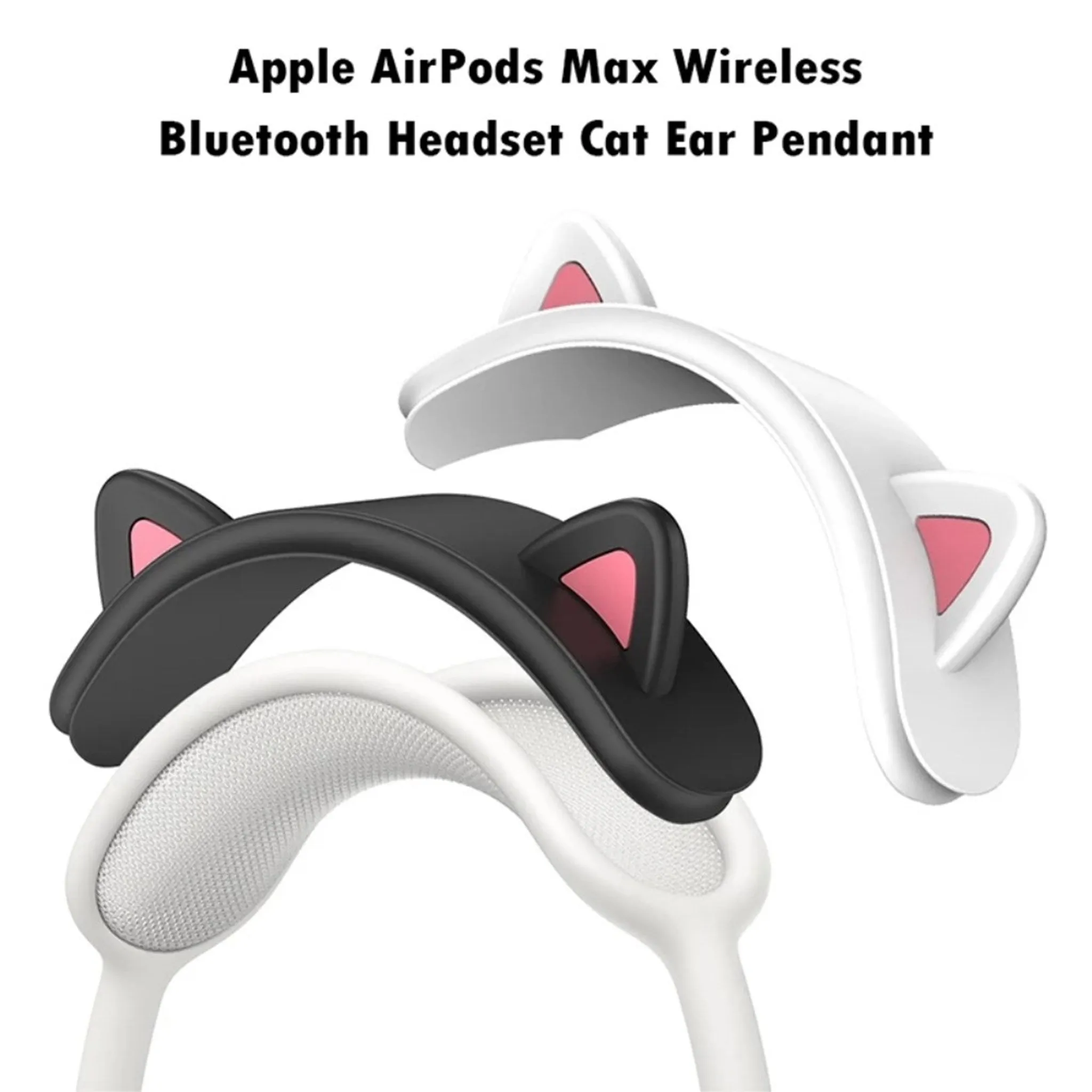 Airpods Max Headset Katteører Silikone Cover - Sort / Pink