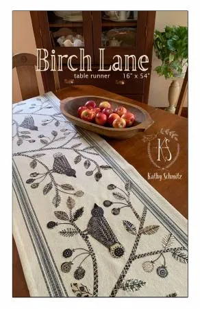 Applique Pattern BIRCH LANE for a Table Runner by Kathy Schmitz, using Moda Toweling, #KS-2009