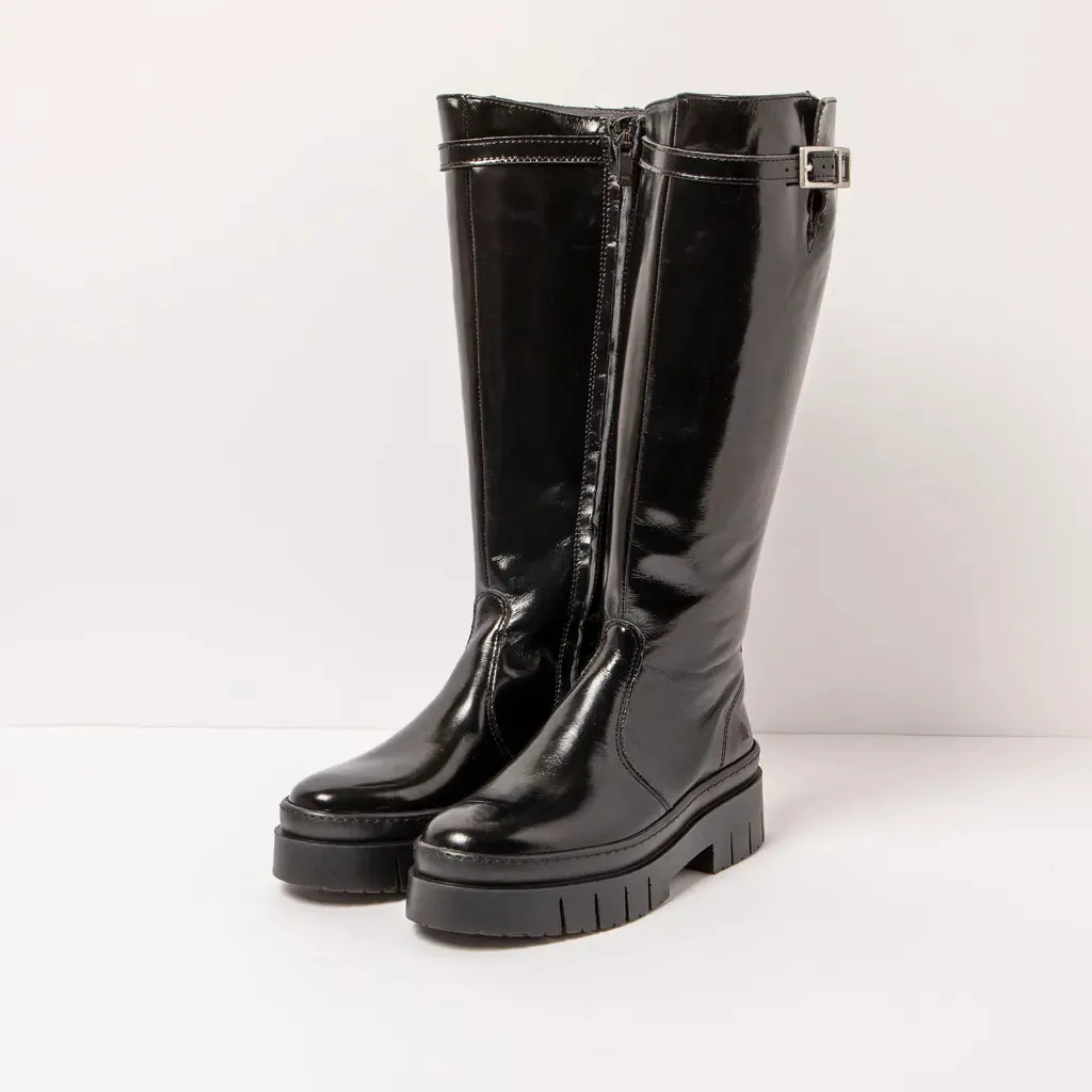 ART | BOTAS MUJER | 1959 NAPPA SHINNY BLACK/AMBERES BLACK | NEGRO