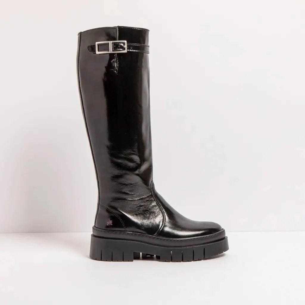 ART | BOTAS MUJER | 1959 NAPPA SHINNY BLACK/AMBERES BLACK | NEGRO