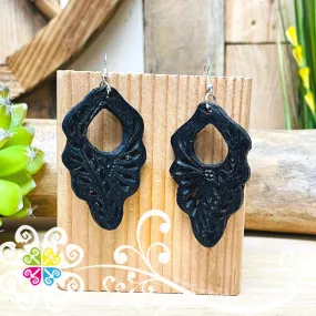 Basket - Black Clay Earrings