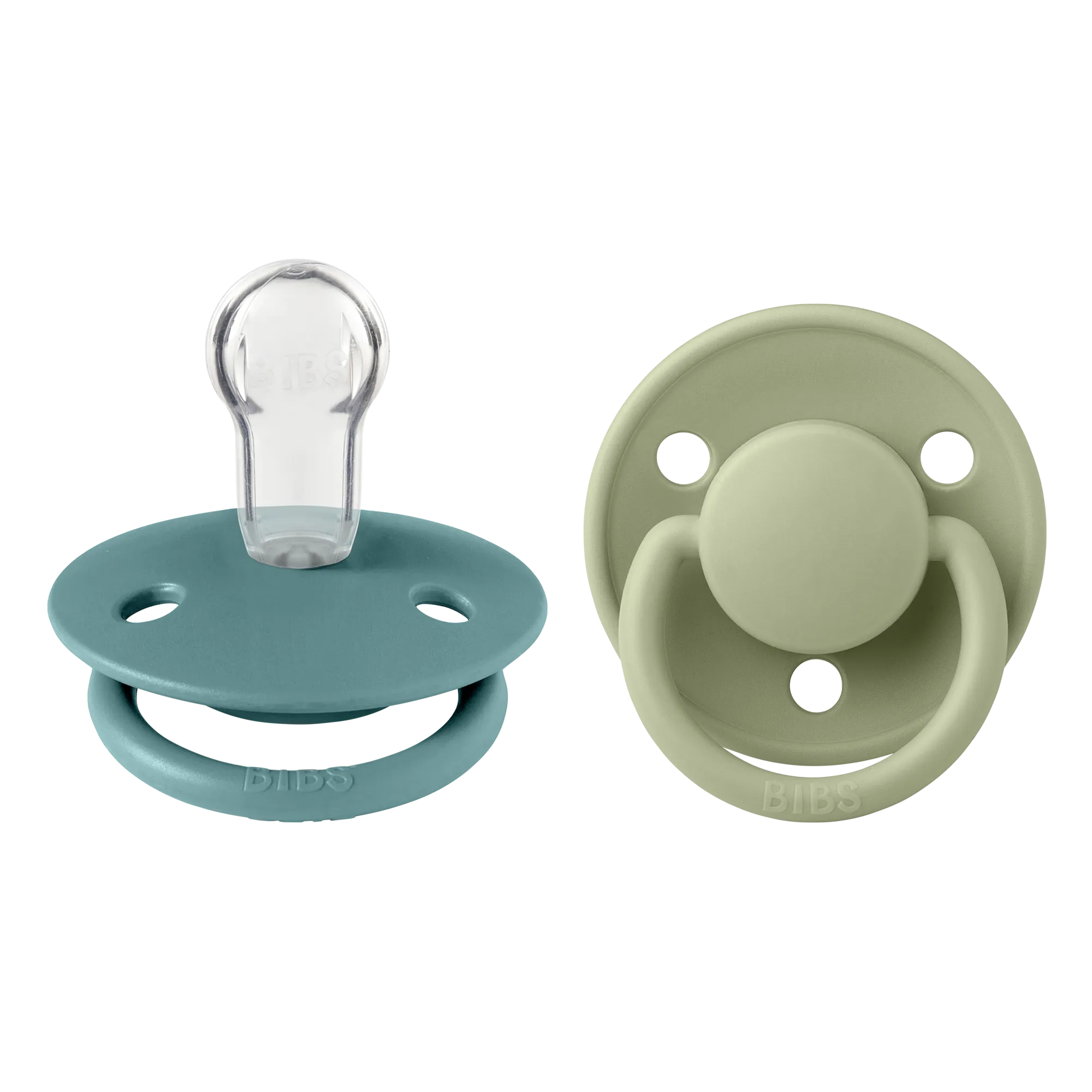 BIBS De Lux Silicone Pacifier 2 Pack - Island Sea/Sage