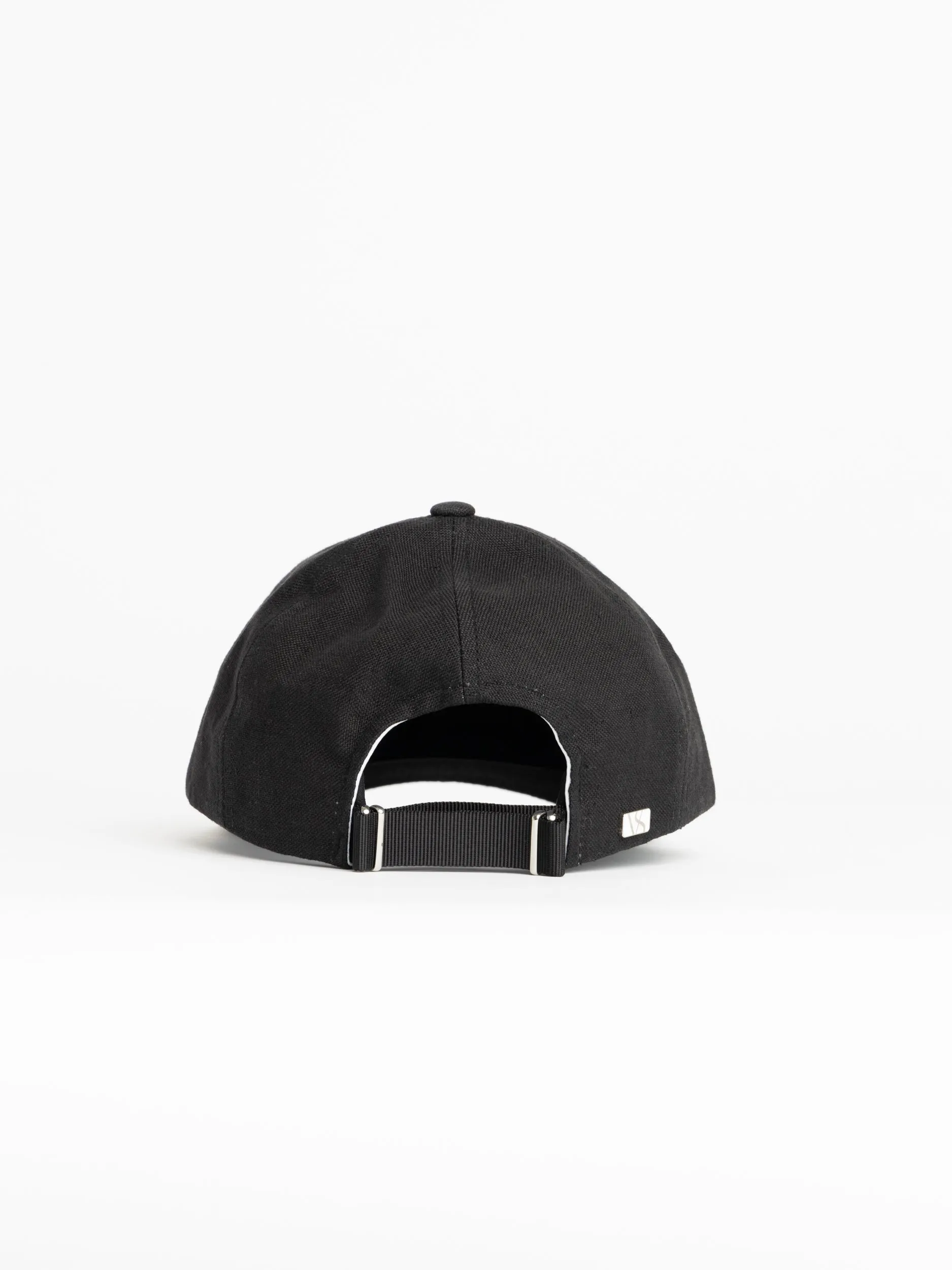 Black Linen Ball Cap