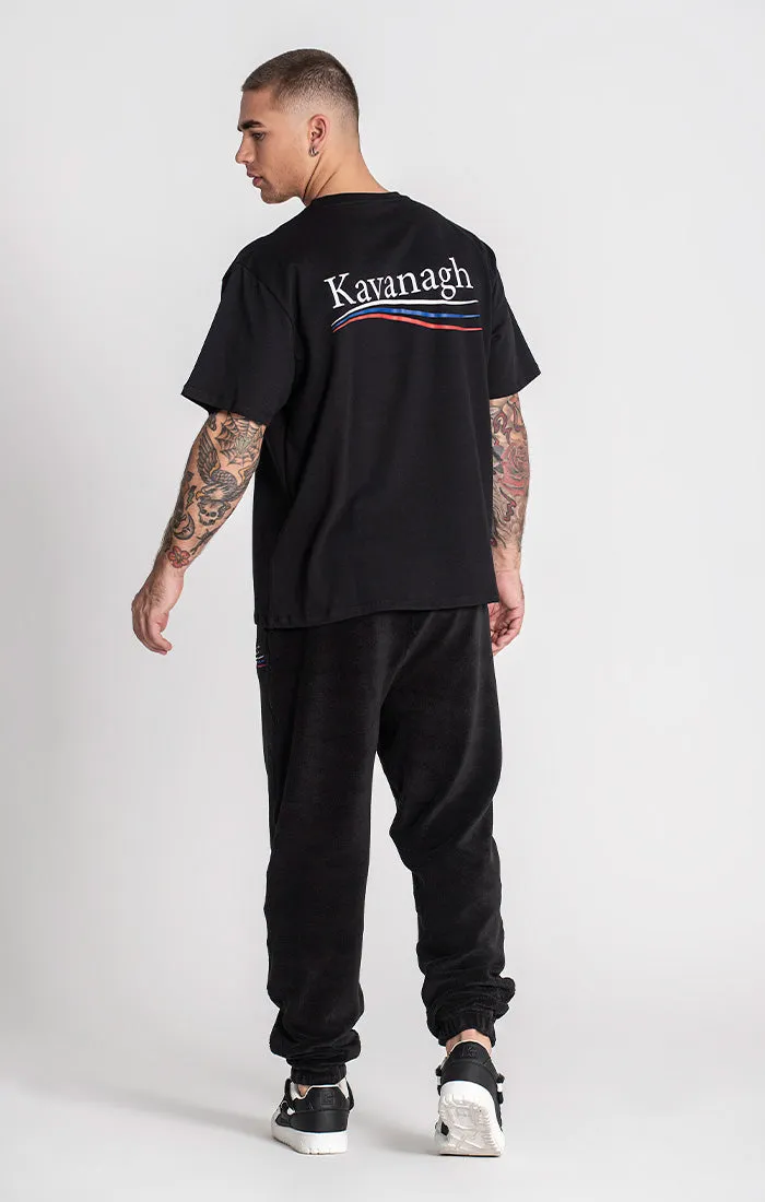 Black Wavy Boxy Tee