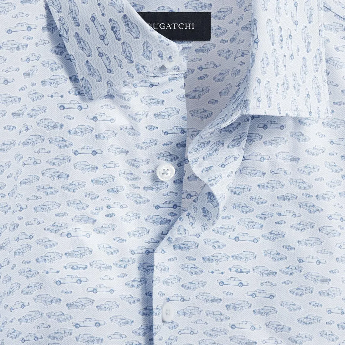 Bugatchi - Miles - Chemise imprimé automobiles manches courtes OOOHCOTTON©