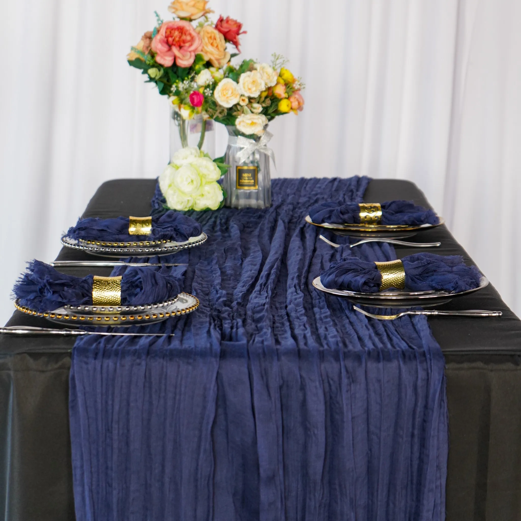 Cheesecloth Gauze Linen Napkin 20"x20" (5pc/pk) - Navy Blue