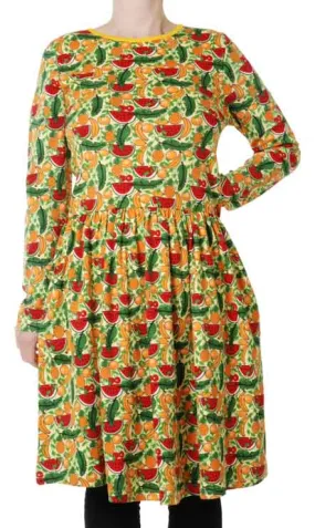 DUNS Adult LS Gathered Dress - Tropical