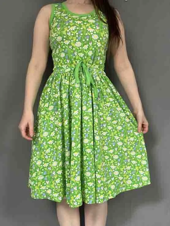 DUNS Adult Sleeveless Gathered Dress - Summer Days Green