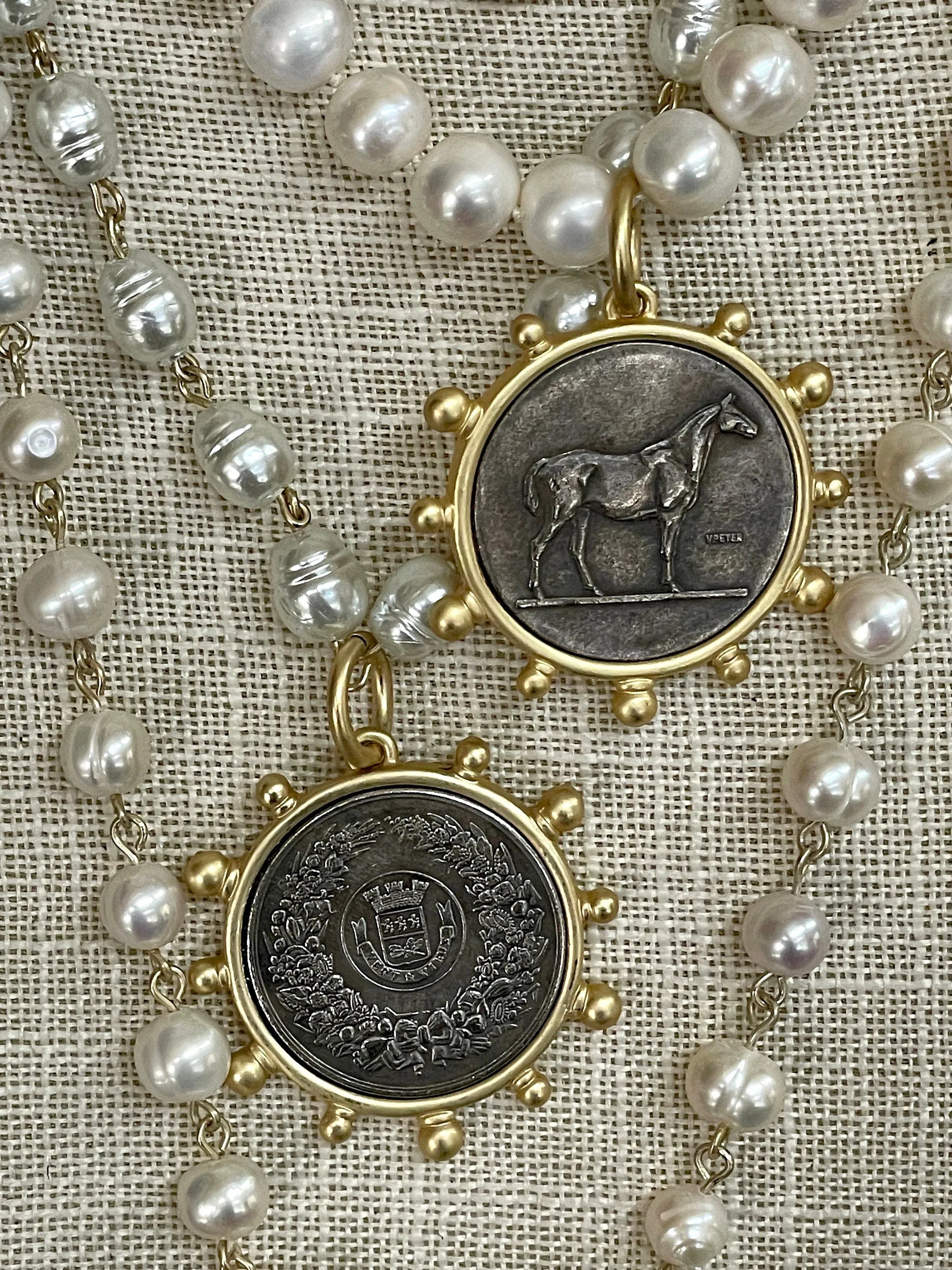 French Coin Pendant, French Union Horticole De Dison, Replica Coin with Bezel,  French Medal, French Medallion Art Deco Coin, Fast Ship