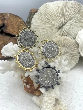 French Coin Pendant, French Union Horticole De Dison, Replica Coin with Bezel,  French Medal, French Medallion Art Deco Coin, Fast Ship