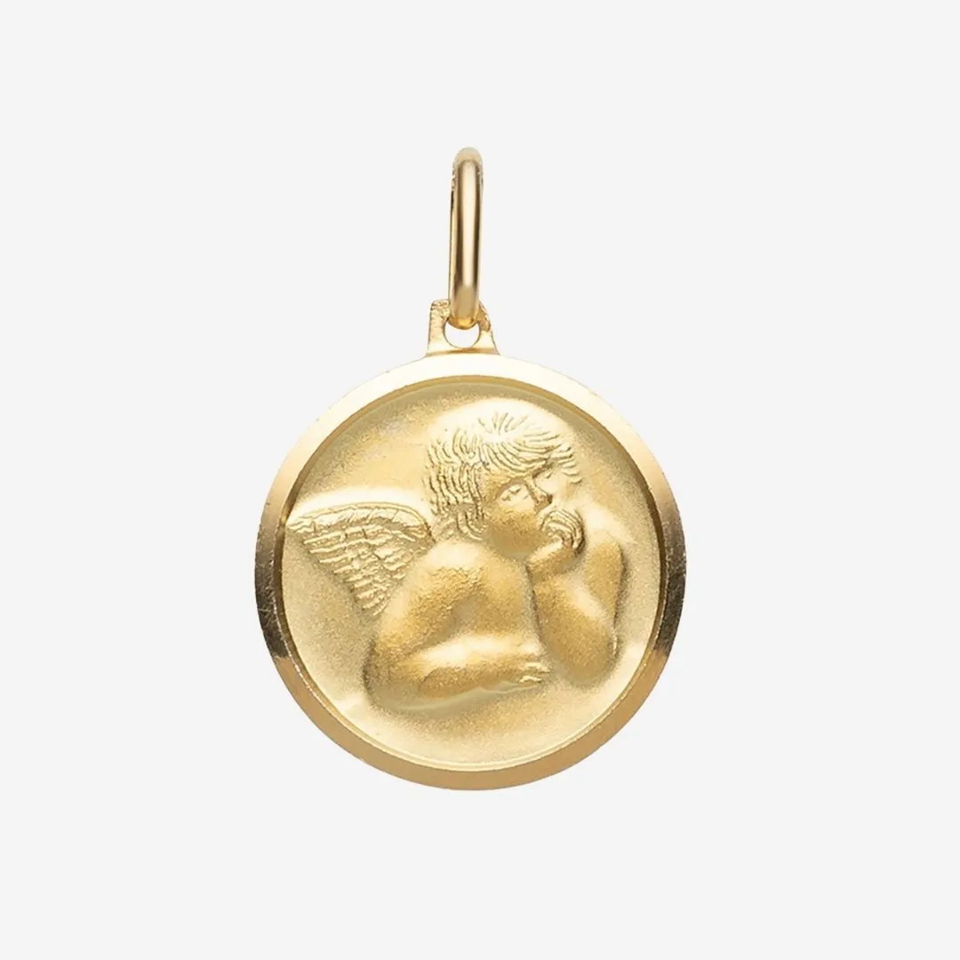 Guardian Angel Medallion in 18k Gold Vermeil