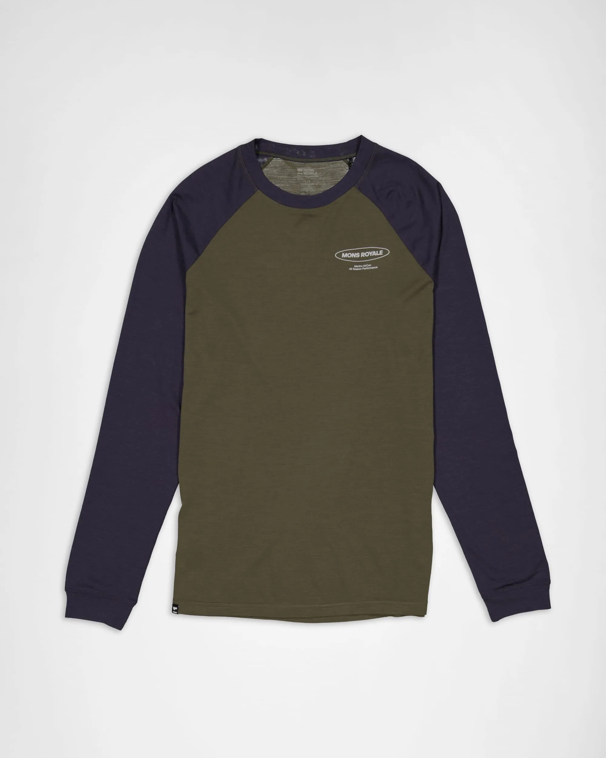 Icon Merino Raglan Long Sleeve - Dark Olive / 9 Iron