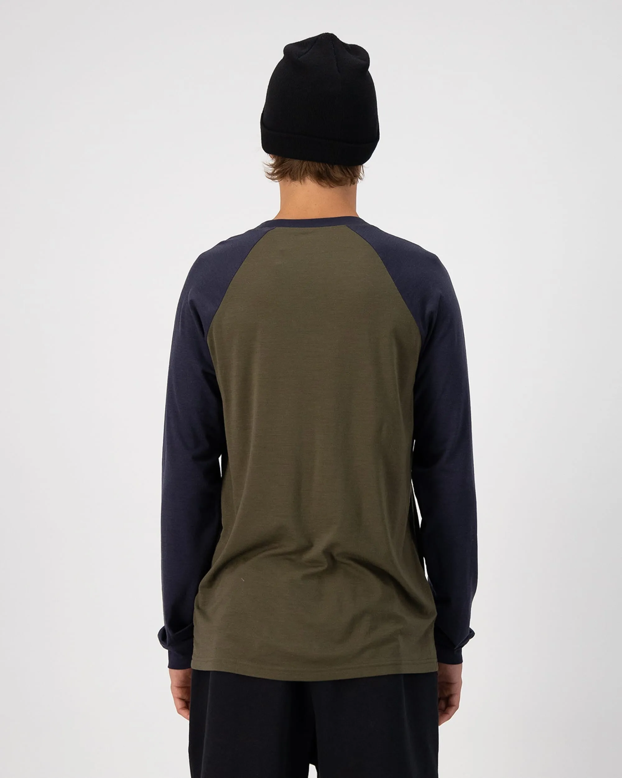 Icon Merino Raglan Long Sleeve - Dark Olive / 9 Iron