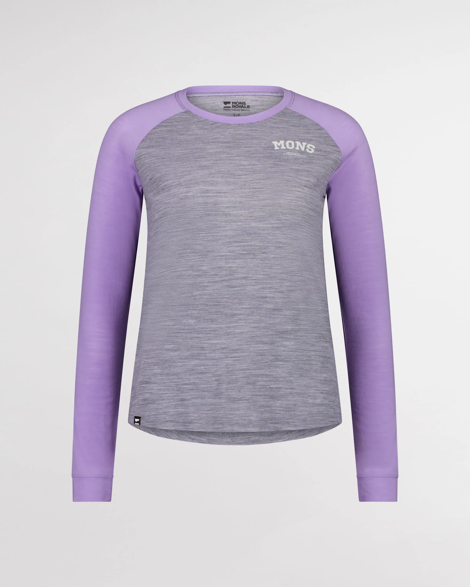 Icon Merino Raglan Long Sleeve - Grey Heather / Lupin