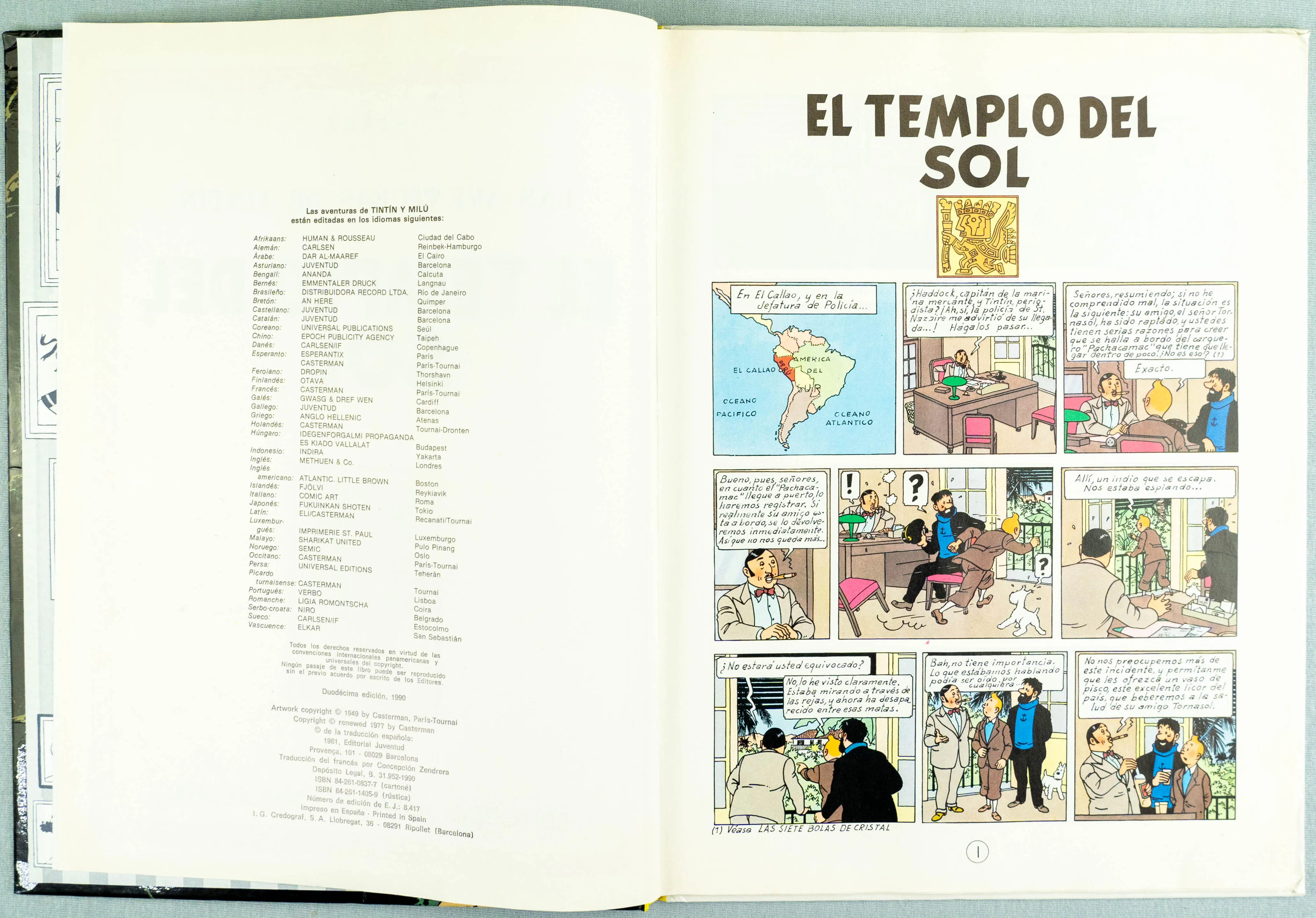 Las Aventuras De Tintin El Templo Del Sol Juventud 1990 Spanish Edition EO Herge