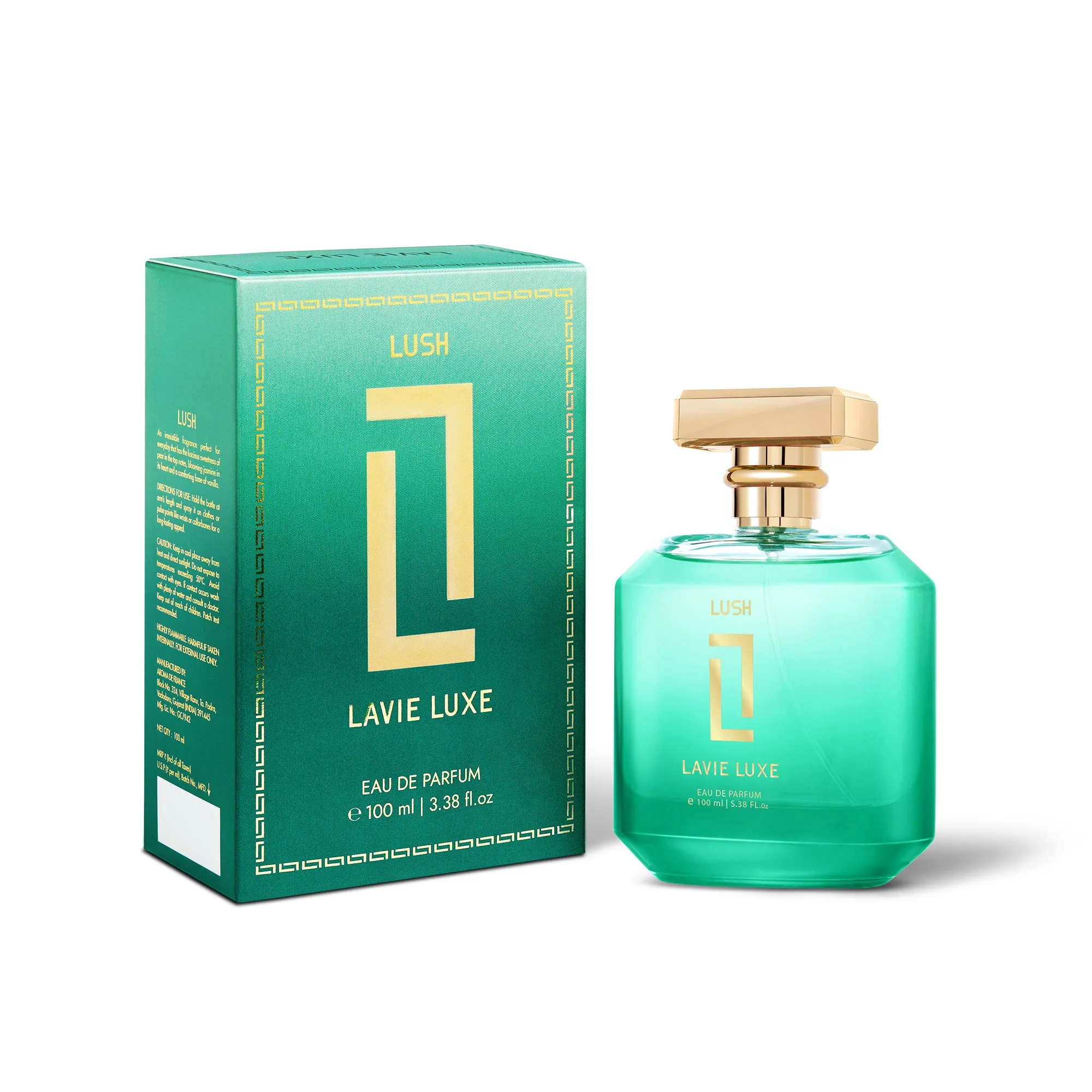 Lavie Luxe Lush Luxury Woman Eau De Parfum 100 ml ǀ  Perfume with scents Sweet, Jasmine & Vanilla  -  Light Green