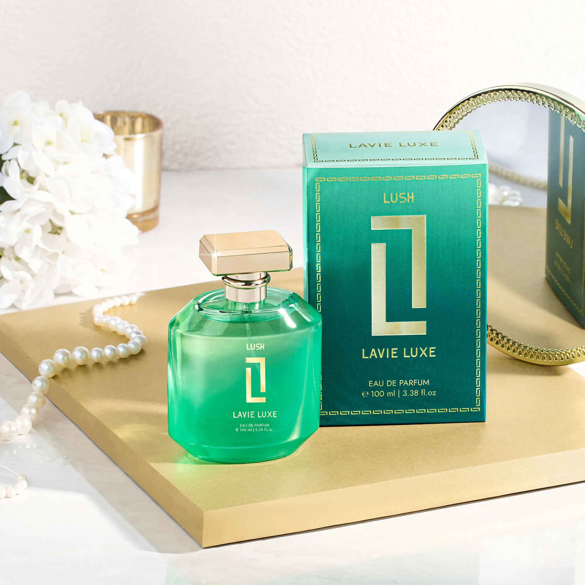 Lavie Luxe Lush Luxury Woman Eau De Parfum 100 ml ǀ  Perfume with scents Sweet, Jasmine & Vanilla  -  Light Green