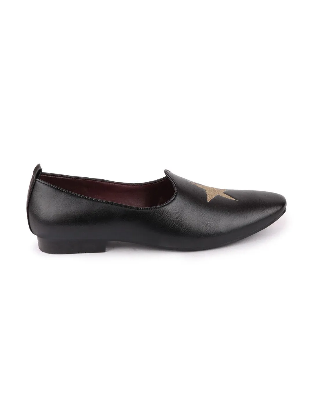 Men Black Ethnic Slip-On Jutis and Mojaris