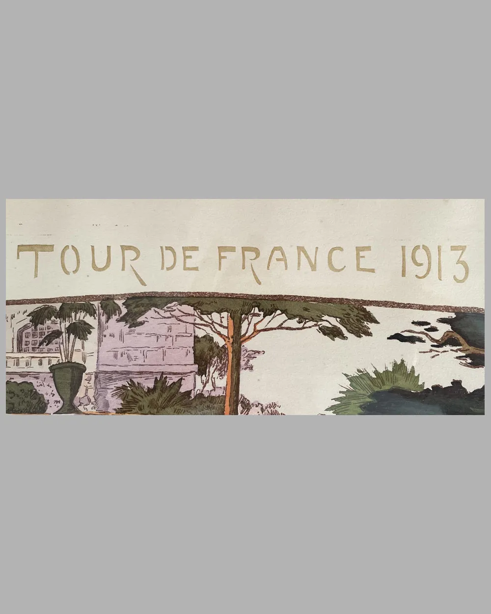 "Tour de France 1913" lithograph by Marguerite (Gamy) Montaut