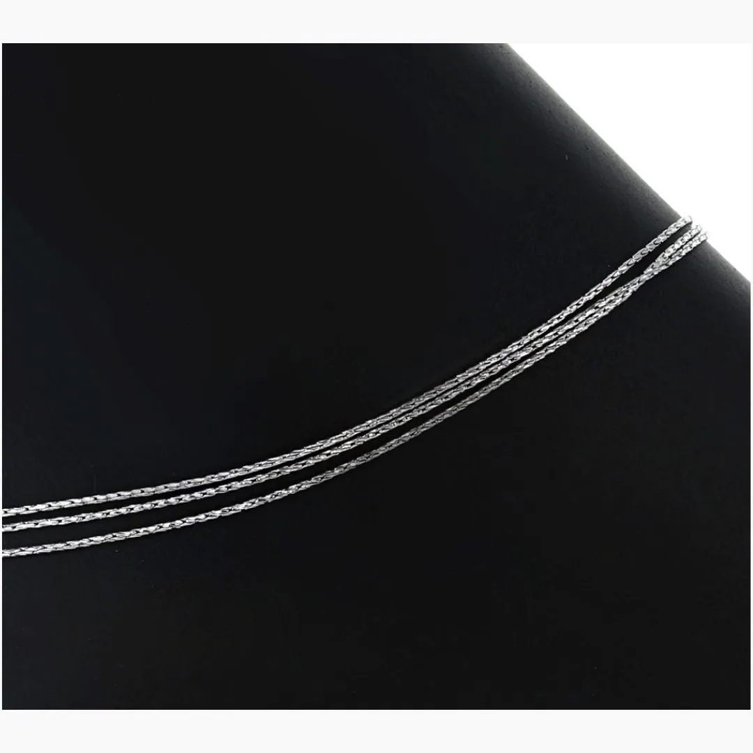 Radiance 3-Strand Anklet in Sterling Silver