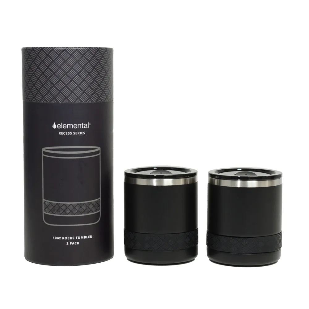 Recess 10oz Rocks Tumbler Set of 2 - Matte Black