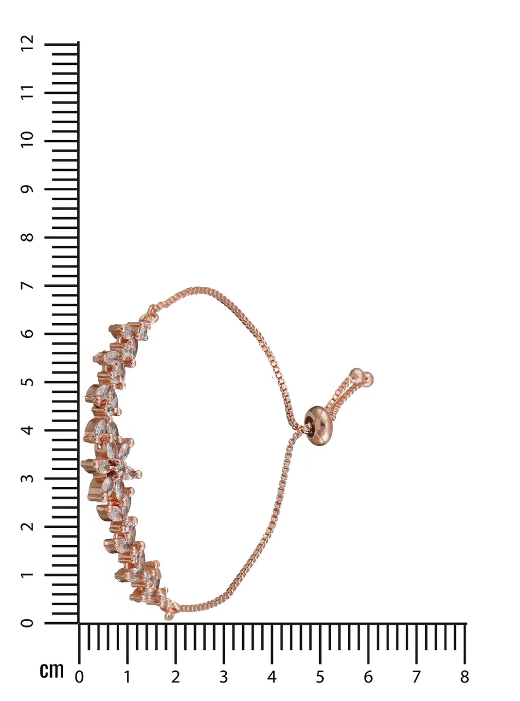 Rose-Gold Plated American Diamond Studded Handcrafted Adjustable Bracelet