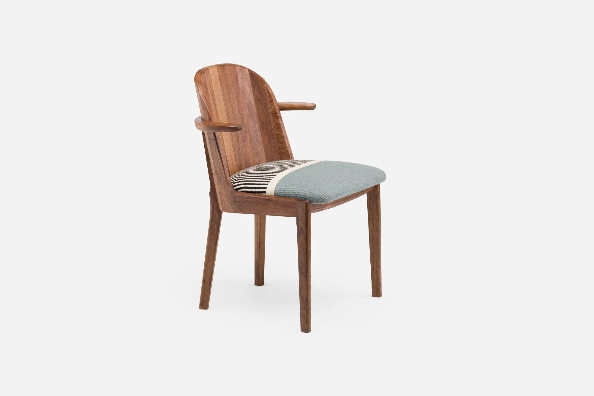 TWENTY-FIVE DINING ARMCHAIR WITH MANTA GIL UPHOLSTERY