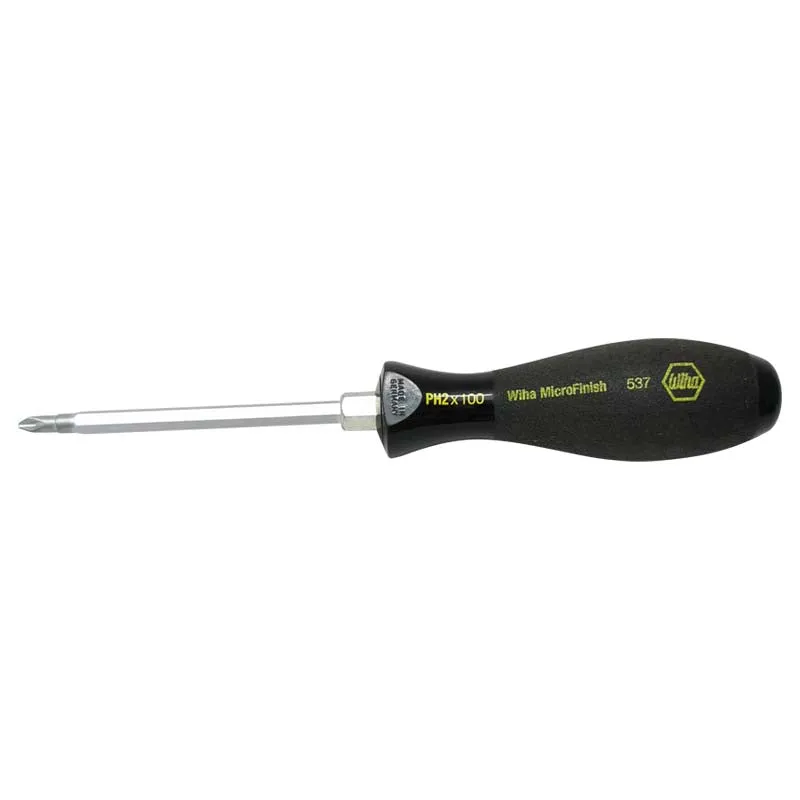 Wiha Microfinish Phillips Screwdriver Hex Blade Hex Bolster   PH2 x 100mm